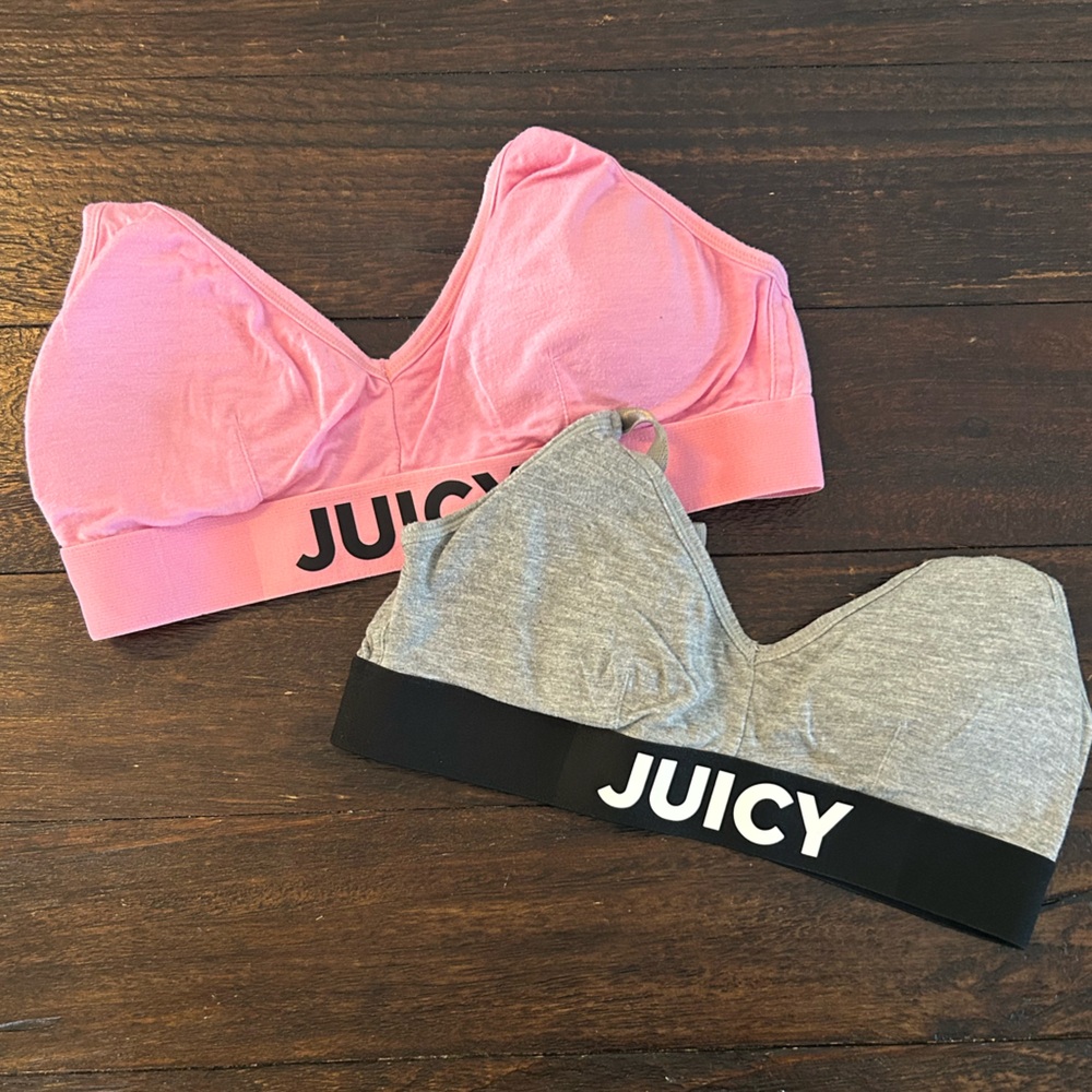 Juicy Couture Y2K Pink, Gray and Black Bralettes